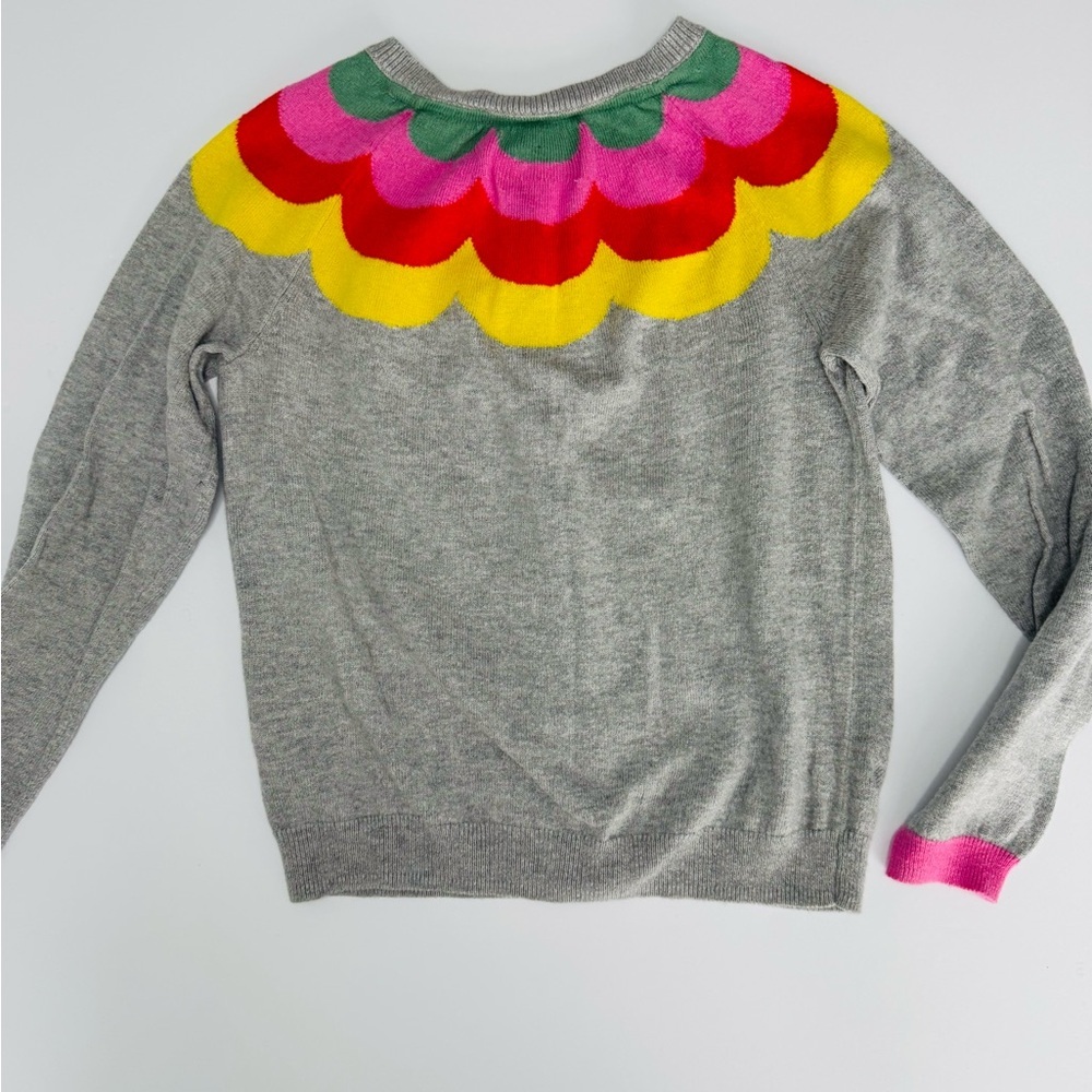 Mini Boden Girls Grey Rainbow Cuff Cardigan Size 9-10Y - Picture 4 of 4